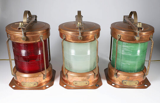 3 Copper and Brass "All Round Red" NK77 Ship