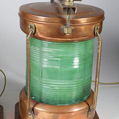 3 Copper and Brass “All Round Red” NK77 Ship’s Running Lights, Port, Starboard and Clear