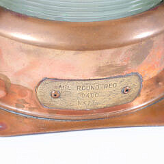 3 Copper and Brass “All Round Red” NK77 Ship’s Running Lights, Port, Starboard and Clear