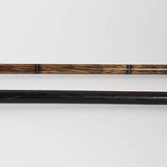 Two Sticks: Carved Dachshund’s Head and a Rabbit Grip Walking Sticks, 19th Century