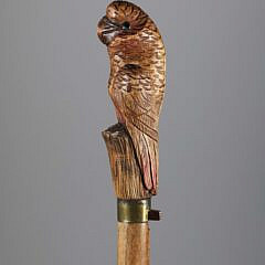 Mechanical Carved Bird Cane, 19th Century