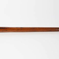 Vintage Folk Art Carved Wood Melon Grip Cane with Serpent, Frog, Bird, Mouse, Butterfly, Grape and Leaf Carved Shaft