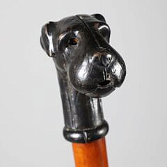 Group of Three Vintage Mechanical Animal Grip Wood Walking Sticks
