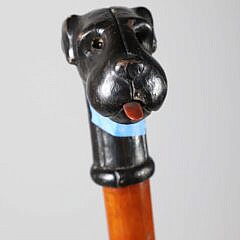 Group of Three Vintage Mechanical Animal Grip Wood Walking Sticks