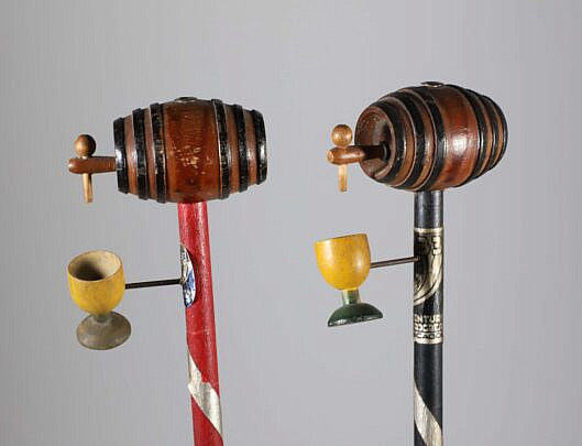 Two End of Prohibition Wood Canes, circa 1933