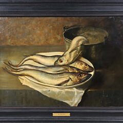 Gladys Castagnola Oil on Masonite "The Hake Catch"