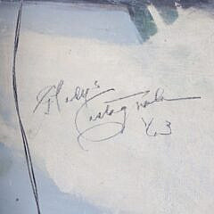 Gladys Castagnola Oil on Masonite “The Hake Catch”, circa 1963