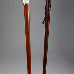 Two Knob Grip Walking Sticks, 19th Century