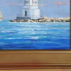 William Lowe Oil on Linen “Passing Angeles Gate Los Angeles Harbor”