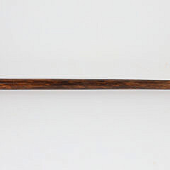 Vintage Carved Wood Duck Head Cane with Silver Beak and Collar