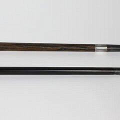 Two Agate Ball Walking Sticks 19th Century on Wood Shafts
