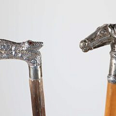 Silver Alligator Cane and Silver Horse Walking Stick