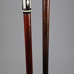 Two Knob Grip Walking Sticks, 19th Century