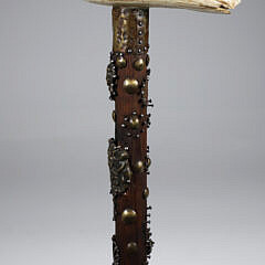 “The Harpooner” Carved Antique Sperm Whale Tooth Walking Stick, 19th Century