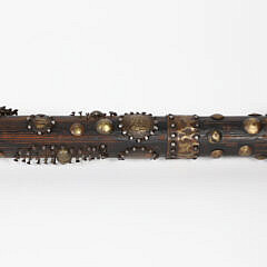 “The Harpooner” Carved Antique Sperm Whale Tooth Walking Stick, 19th Century