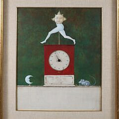 Armodio Painting with Clock, circa 1969