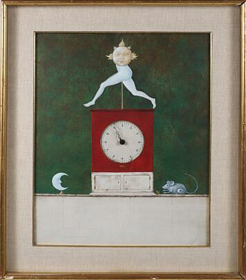 Armodio Painting with Clock, circa 1969