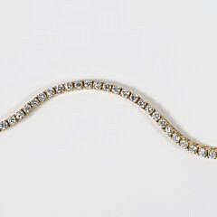 14K Yellow Gold Round Brilliant Cut Diamond Line Bracelet Set with 50 Round Diamonds 4.00ct