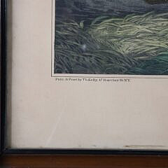 Antique American Colored Print “American Hunting Scene, Wild Duck Shooting”