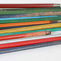Collection of 14 Porcelain and Wood Carnival Sticks