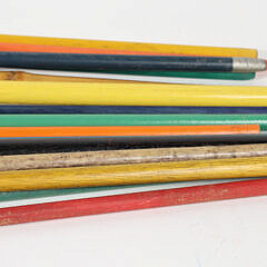 Collection of 15 Vintage Porcelain and Wood Carnival Sticks