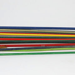 Collection of 15 Porcelain and Wood Carnival Sticks