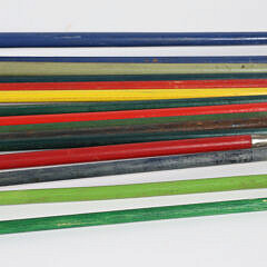 Collection of 15 Porcelain and Wood Carnival Sticks