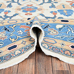 Vanilla Ice White Antiqued Sultanabad Design Afghan Peshawar Hand Knotted Wool Oriental Carpet