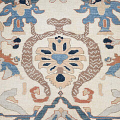 Vanilla Ice White Antiqued Sultanabad Design Afghan Peshawar Hand Knotted Wool Oriental Carpet