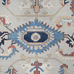 Light Gray Antiqued Heriz Oriental Carpet with All Over Design
