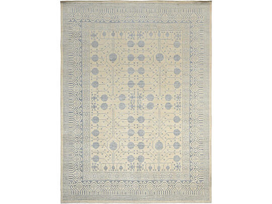 240-4700 Bone White Kotan Pomegranate Oriental Rug A