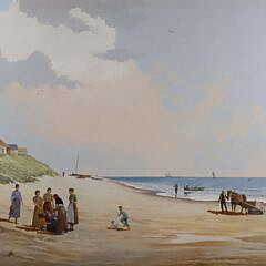 Ben Neill Acrylic Mural Painting "Cod Fish Park" circa 1992