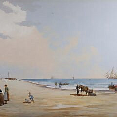 Ben Neill Acrylic Mural Painting “Cod Fish Park, Nantucket” circa 1992