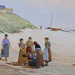 Ben Neill Acrylic Mural Painting “Cod Fish Park, Nantucket” circa 1992