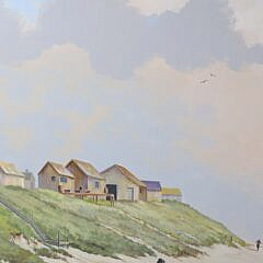 Ben Neill Acrylic Mural Painting “Cod Fish Park, Nantucket” circa 1992