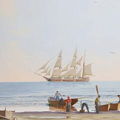 Ben Neill Acrylic Mural Painting “Cod Fish Park, Nantucket” circa 1992