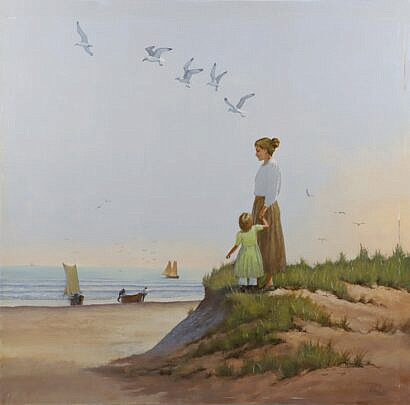 Ben Neill Acrylic Mural Painting "Mother and Child"