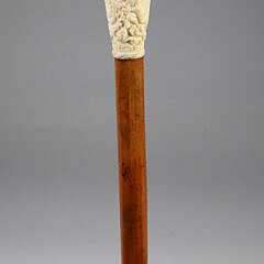 Carved Cupid Grip Walking Stick, 19th Century