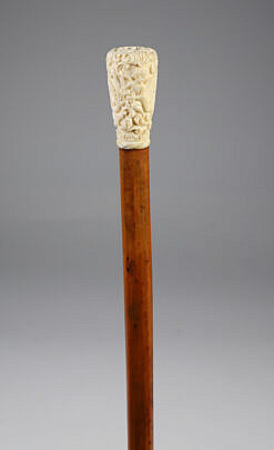 Carved Cupid Grip Walking Stick, 19th Century