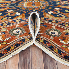 “Antiqued” Fine Persian Serapi Inspired Design Hand Knotted Wool Oriental Carpet, 200 Knots per Square Inch