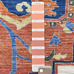 “Antiqued” Fine Persian Serapi Inspired Design Hand Knotted Wool Oriental Carpet, 200 Knots per Square Inch