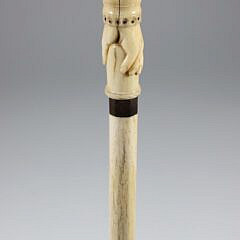 Whaler Made Hand Grip Walking Stick, 19th Century