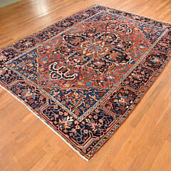 Fine Antique Persian Heriz Hand Knotted Oriental Carpet, circa 1930s