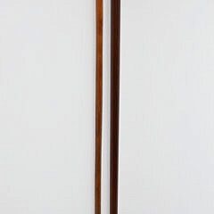 Two Carved Whippet Dog Head Canes, 19th Century