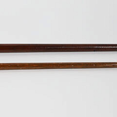 Two Carved Whippet Dog Head Canes, 19th Century