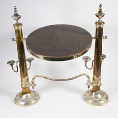 English Victorian Sheffield Large Silver Plated Dressing Mirror with Candle Holders, 19th Century
