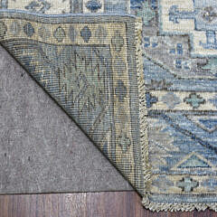 Blue and Shades of Gray Ersari Afghan Hand Knotted Wool Oriental Carpet