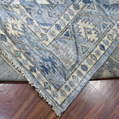Blue and Shades of Gray Ersari Afghan Hand Knotted Wool Oriental Carpet