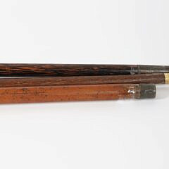 Group of Three Whaler Made Knob Grip Walking Sticks, 19th Century