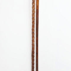 Two Carved Horn Dachshund’s Head and Horse Head Grip Canes, 19th Century
